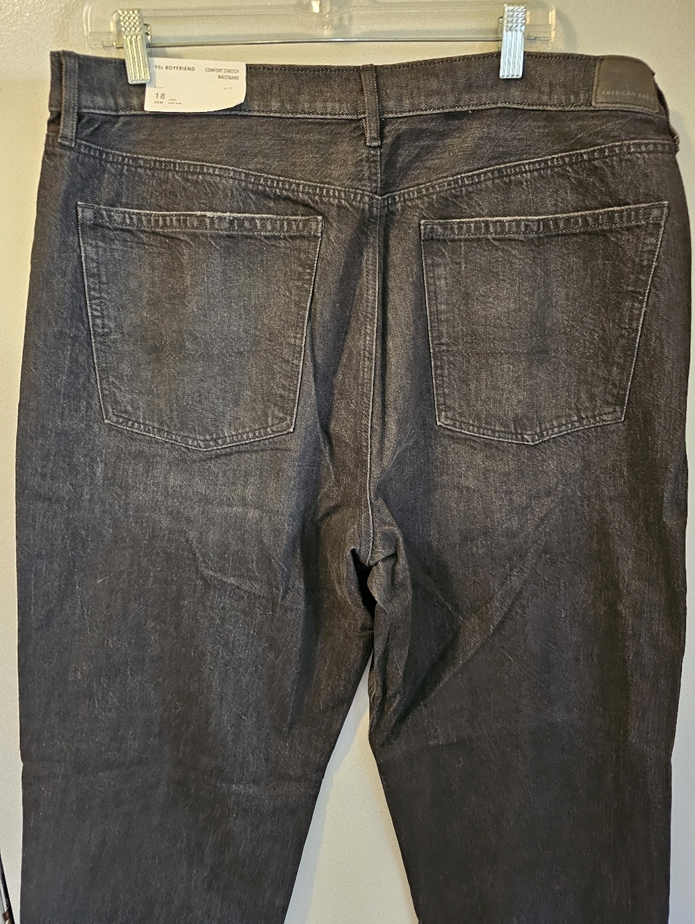 American Eagle 90's Boyfriend Comfort Stretch Waistband Black Women's Sz 18L NWT - Picture 6 of 13
